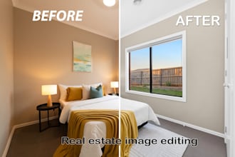 do real estate photo editing, hdr blending, sky replacement, flambient
