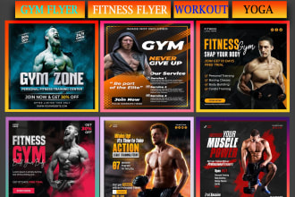 design modern gym, fitness, workout, yoga and health flyer