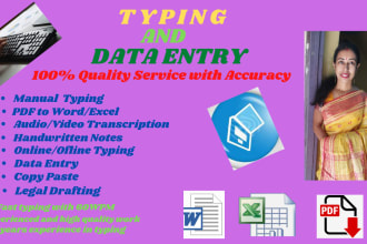 do professional typing, data entry, PDF conversion