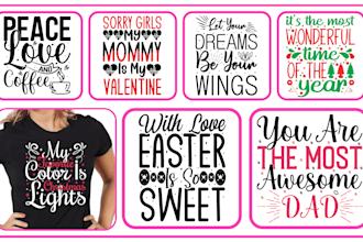 create retro groovy typography bulk t shirt designs for your