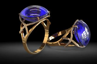 do jewelry design to rendering and 3d printing