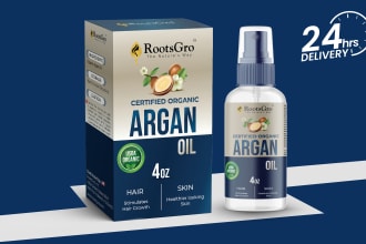 do product packaging design, product box design, label design and 3d mockup