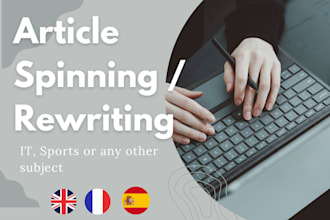 manually spin 7 articles about IT or sports or any subject