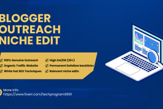 do genuine blogger outreach for high metrics dofollow niche edit