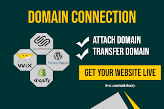 connect or transfer domain to squarespace, shopify and wix website