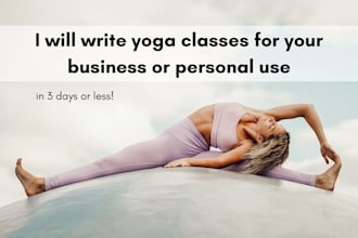 write yoga classes for business and personal use