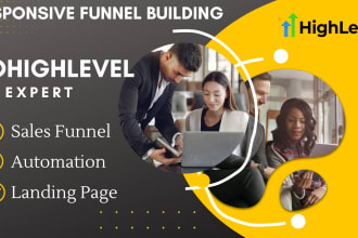 build sales funnel, websites on gohighlevel, clickfunnels, systeme io, pagefly