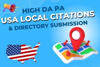 do high da USA local citations and local directory submission for local rank