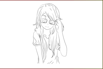 design amazing line art anime figure and manga characters
