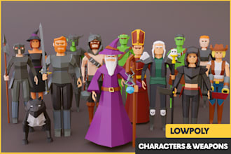 create your low poly 3d models for games , web or animation