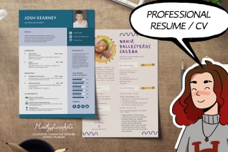 design professionally your resume or cv graphic and illustrated