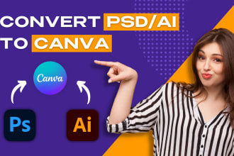 convert photoshop design to canva editable or canva to PSD