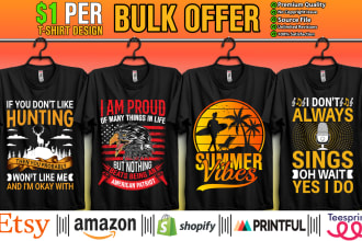 custom creative typography or bulk t shirt design