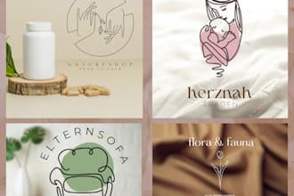 design you a unique modern professional lineart logo creation