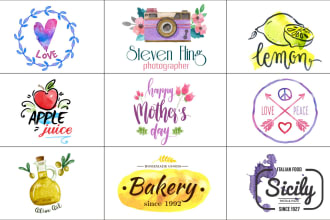 create feminine elegant watercolor logo design
