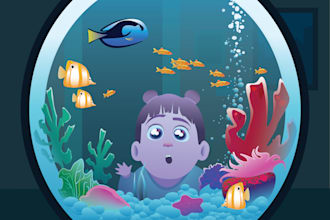 create a charming custom vector illustration
