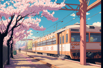 create anime background, visual novel, game art, 2d
