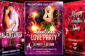 design valentines flyer and poster