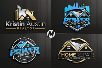 design home renovation, roofing, remodeling handyman logo