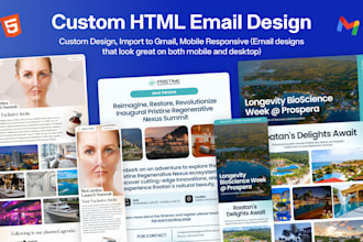 design custom HTML email template and import it on gmail