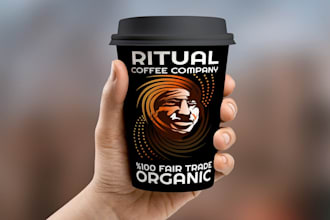 do an illustrated packaging for the restaurant and coffee logo