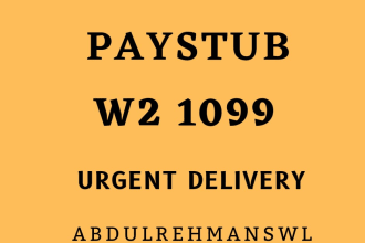 do paystub, check stubs,  payroll, w2, 1099 and 1040