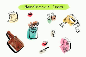 create unique hand drawn icons in my style