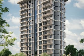 do apartment and house exterior architectural 3d rendering