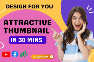 design professional and eye catchy youtube thumbnail and fiverr gig thumbnail