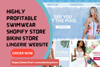 design lingerie shopify store bikini store underwear store swimwear website