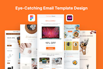 design a stunning email template and newsletter in figma or adobe xd