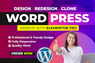 be your elementor pro expert for design, redesign,wordpress website