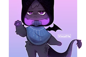 draw a chibi or emote of your human and furry characters