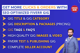create an optimized fiverr gig description, gig video, fiverr seller account