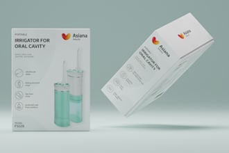 packaging box design, product box design and 3d mockup