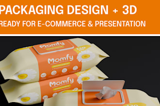 create packaging design with 3d mockups