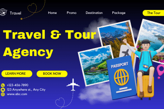 create travel agency website, tour agency website, travel and tourism website