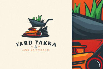 design creative unique lawn care logo design