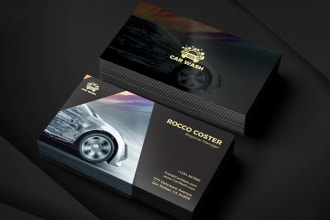make creative business card for car wash, detailing, in 24h