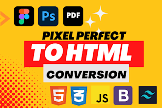convert figma to html psd to html pdf to html bootstrap responsive tailwind css