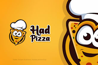 restaurant, burgers, pizza and cafe shop food logo brand identity design