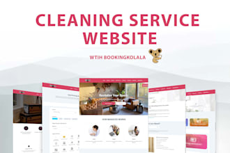 create cleaning service website, booking koala website and cleaning services app