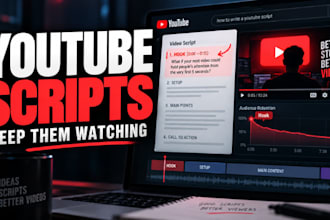 redactaré guiones para youtube que generen una alta retención y narrativa