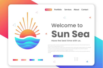 design summer holidays and beach enjoying logo