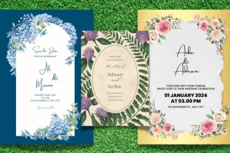 design digital invitation card for baby shower, wedding or birthday