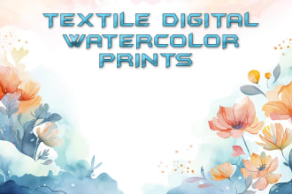 create watercolor seamless patterns, illustrations for textile digital printing