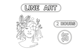 draw minimalist outline, sketch portrait and line art of any product