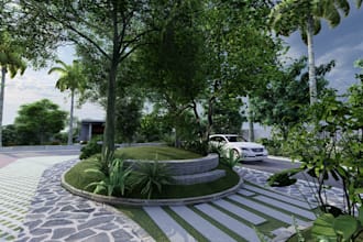 design landscapes, terraces, patios, and gardens with 3d renderings