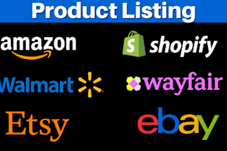 list products on etsy, amazon, ebay, shopify and wayfair