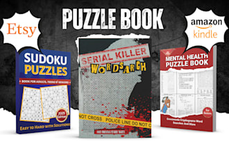 create puzzle book, mazes, sudoku, and word searches